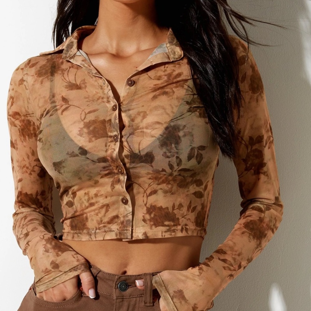 Motel rocks mesh crop top